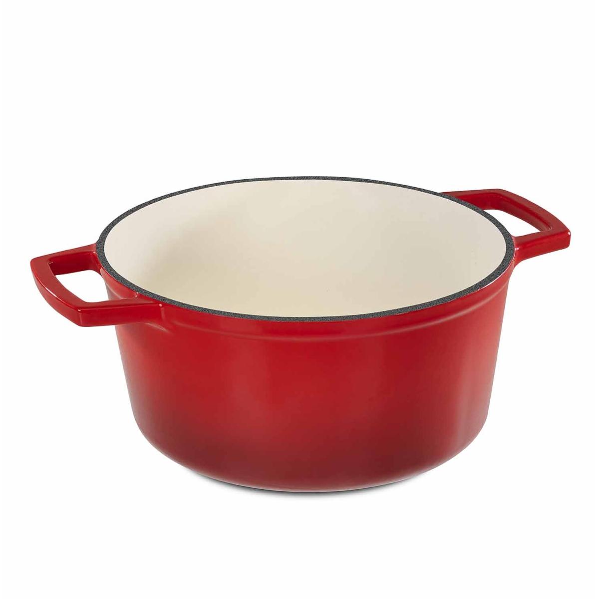 Casseruola cm.Ã˜24 Ghisa con Coperchio Rossa | Barazzoni