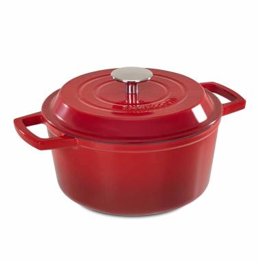 Casseruola cm.Ã˜24 Ghisa con Coperchio Rossa | Barazzoni