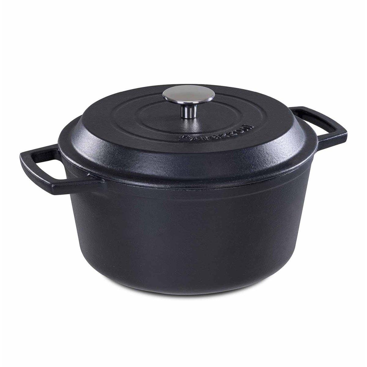 Casseruola cm.Ã˜20 Ghisa con Coperchio Nero | Barazzoni