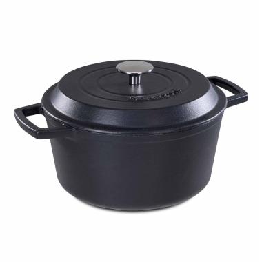 Casseruola cm.Ã˜20 Ghisa con Coperchio Nero | Barazzoni