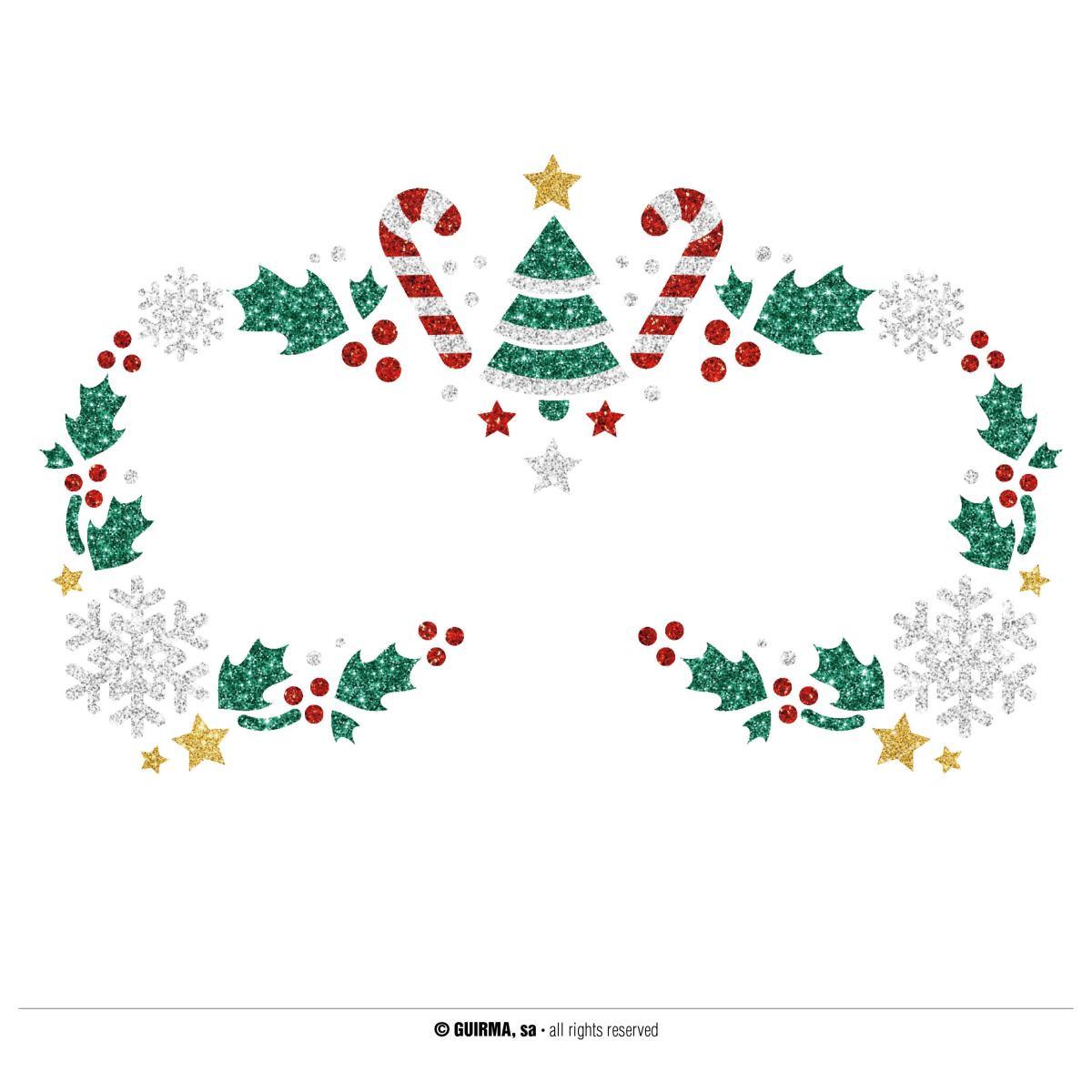 Trucco Decorazioni Adesive Viso Crystal Natalizio | Guirca