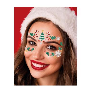 Trucco Decorazioni Adesive Viso Crystal Natalizio | Guirca