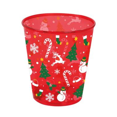 Bicchieri Natale PL Rosso con Decori cm.10 pz.01 | Guirca