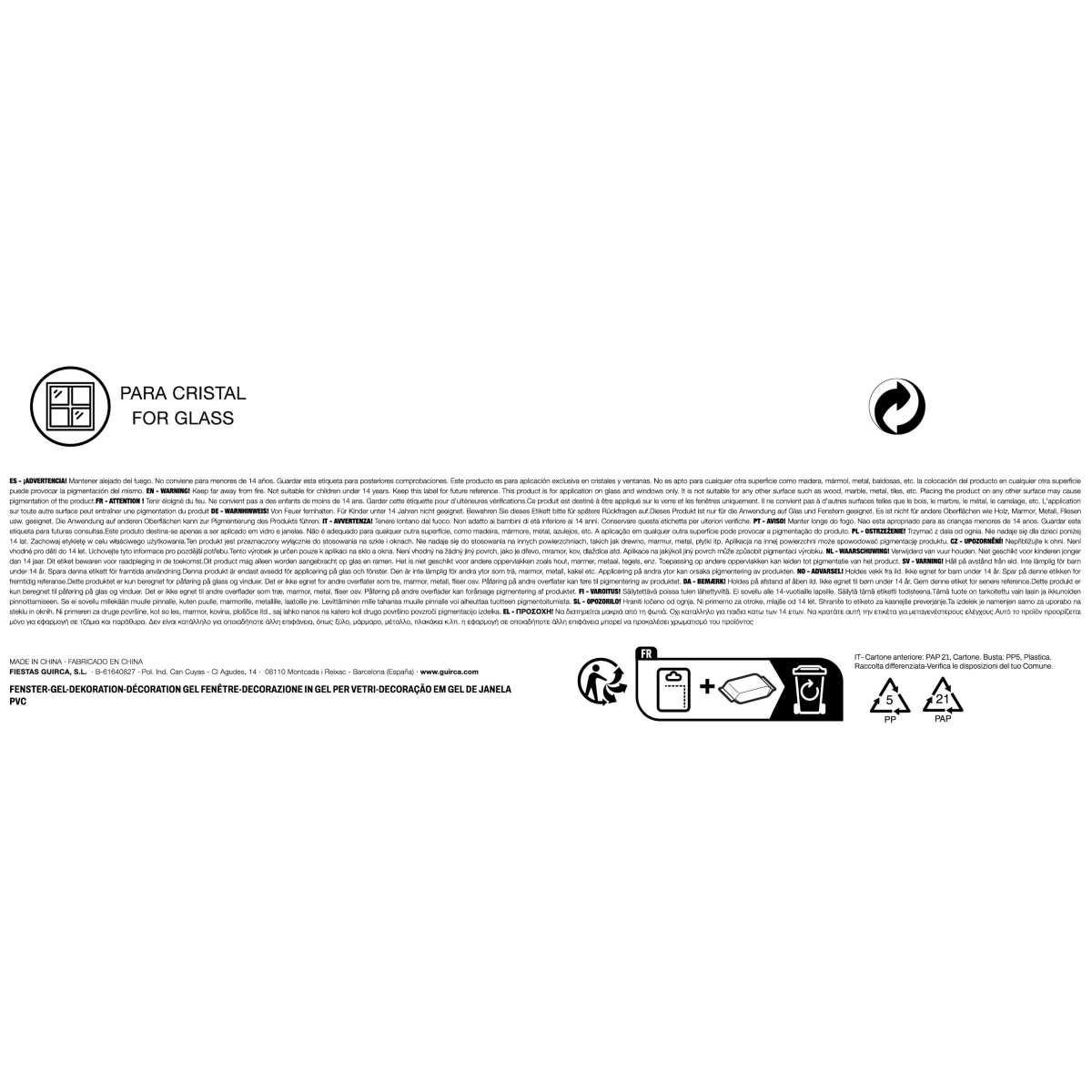 Vetrofanie Gel Adesive Babbo Natale cm.20x25 | Guirca