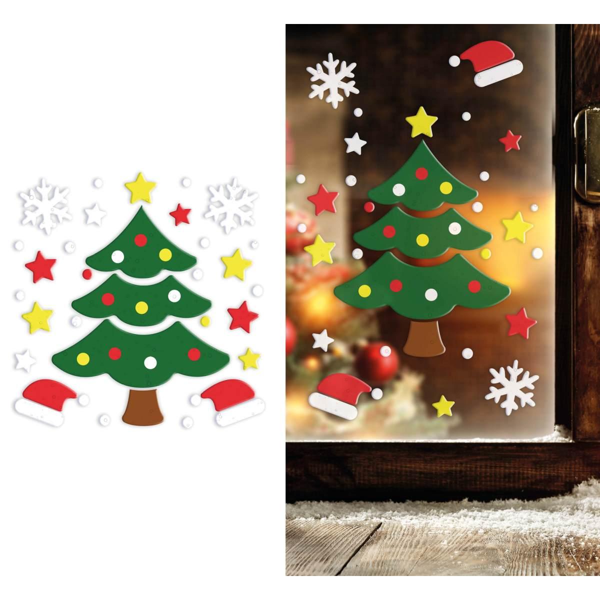 Vetrofanie Gel Adesive Natale Albero di Natale cm.20x25 | Guirca