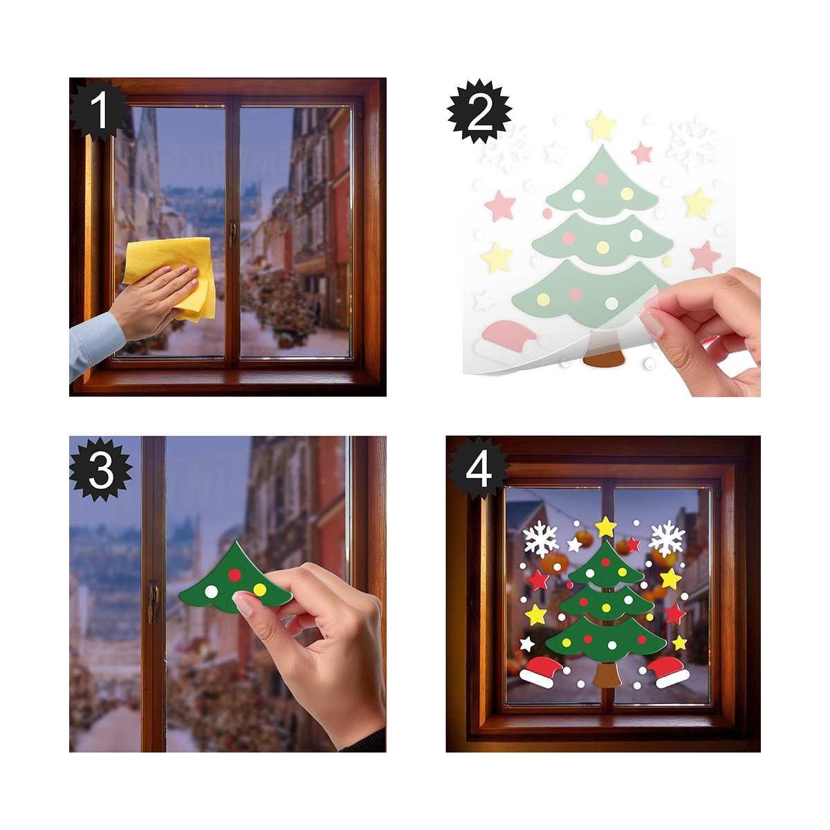 Vetrofanie Gel Adesive Natale Albero di Natale cm.20x25 | Guirca