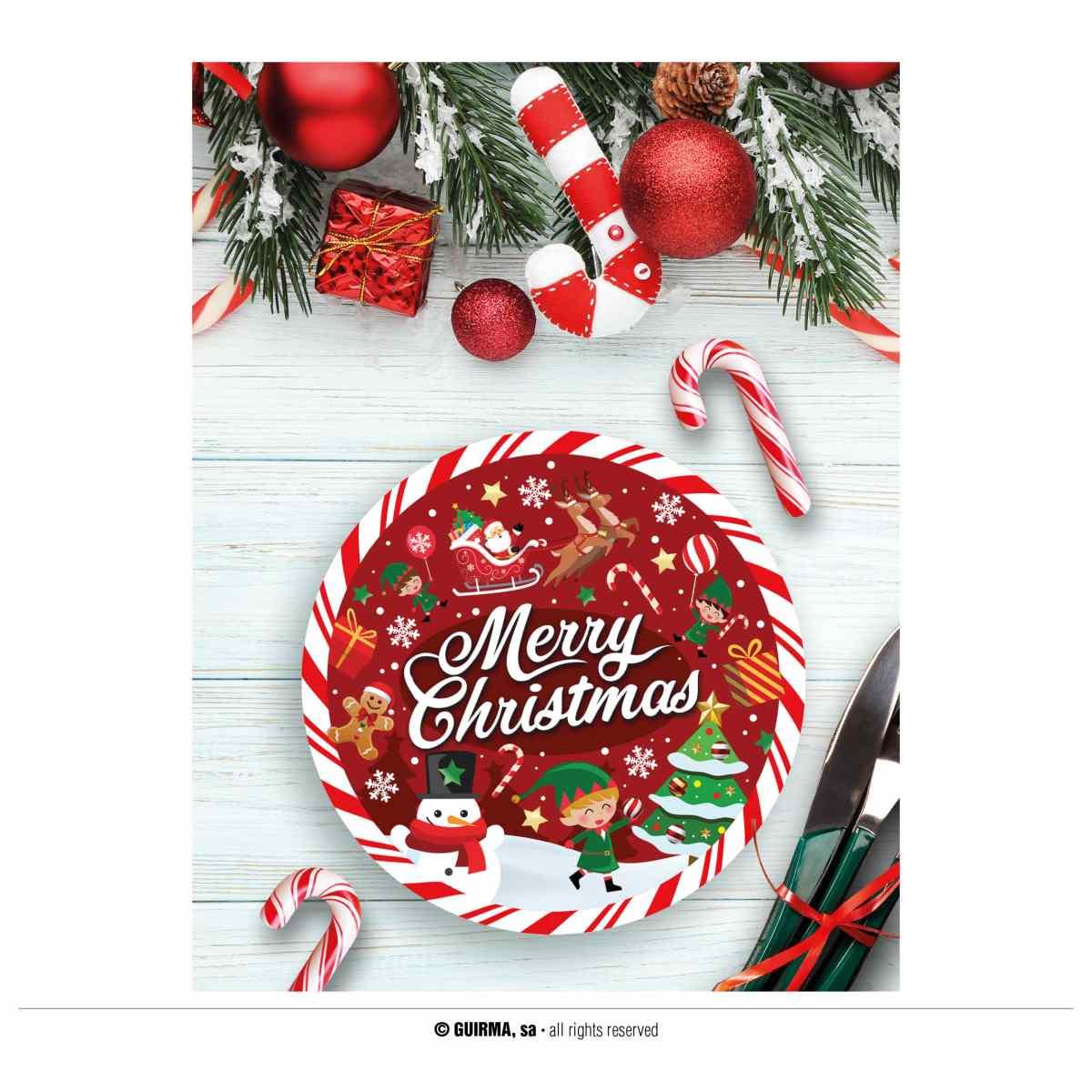 Piatti Carta Natale cm.Ã˜23 Con Scritta pz6 | Guirca