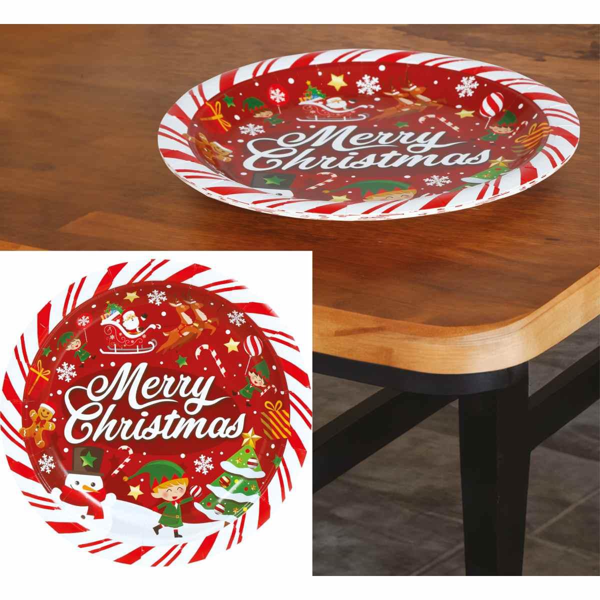 Piatti Carta Natale cm.Ã˜23 Con Scritta pz6 | Guirca