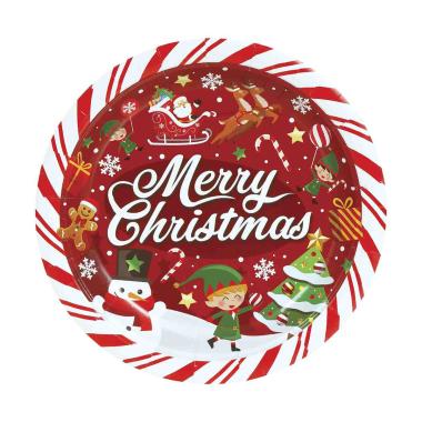 Piatti Carta Natale cm.Ã˜23 Con Scritta pz6 | Guirca