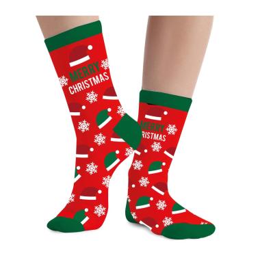 Calzini Natale Rossi con Scritta Merry Christmas | Guirca