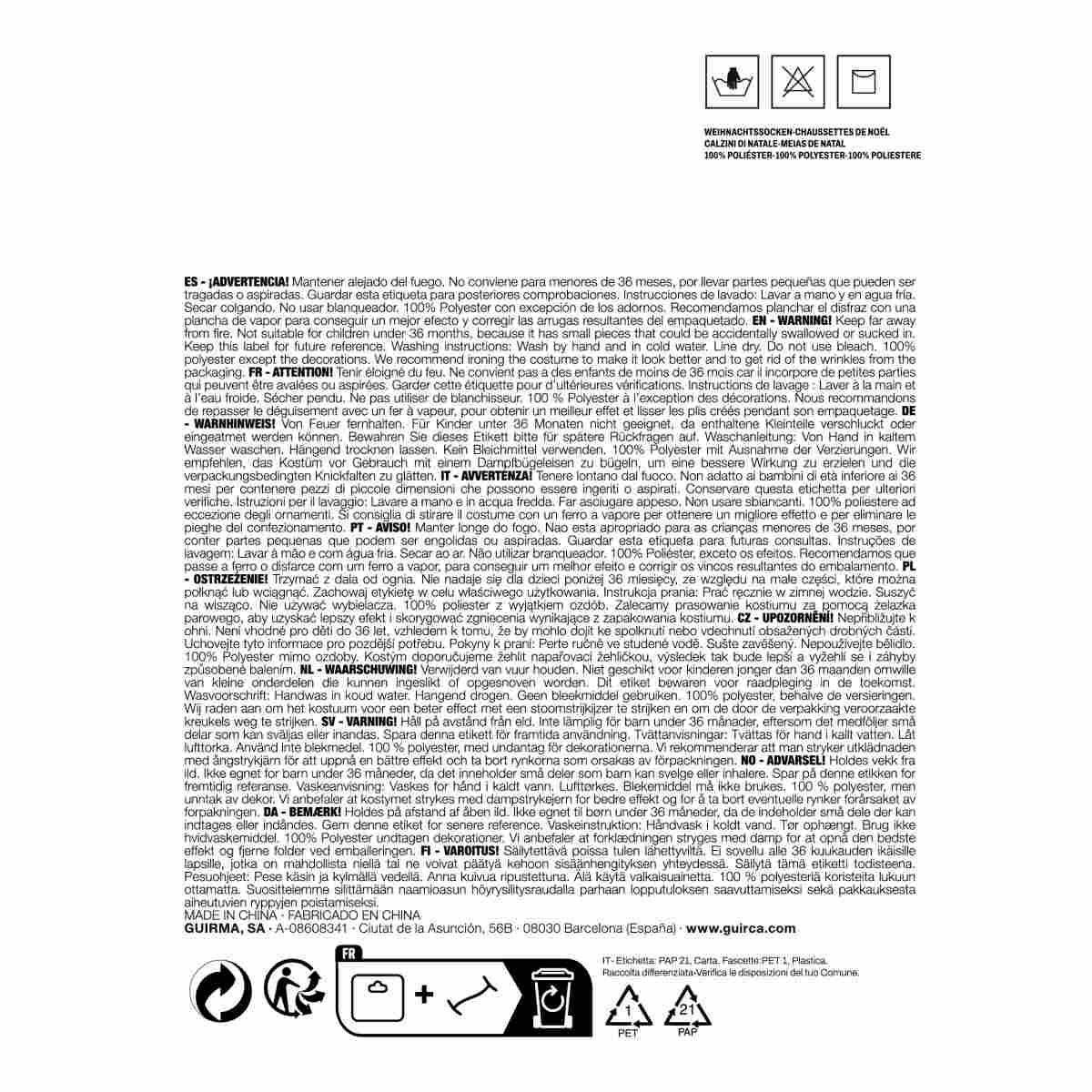 Calzini Natale Neri con Babbo Natale | Guirca