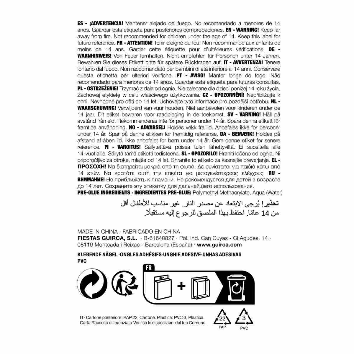 Unghie Catrina con Colla Set 12 pz. | Guirca