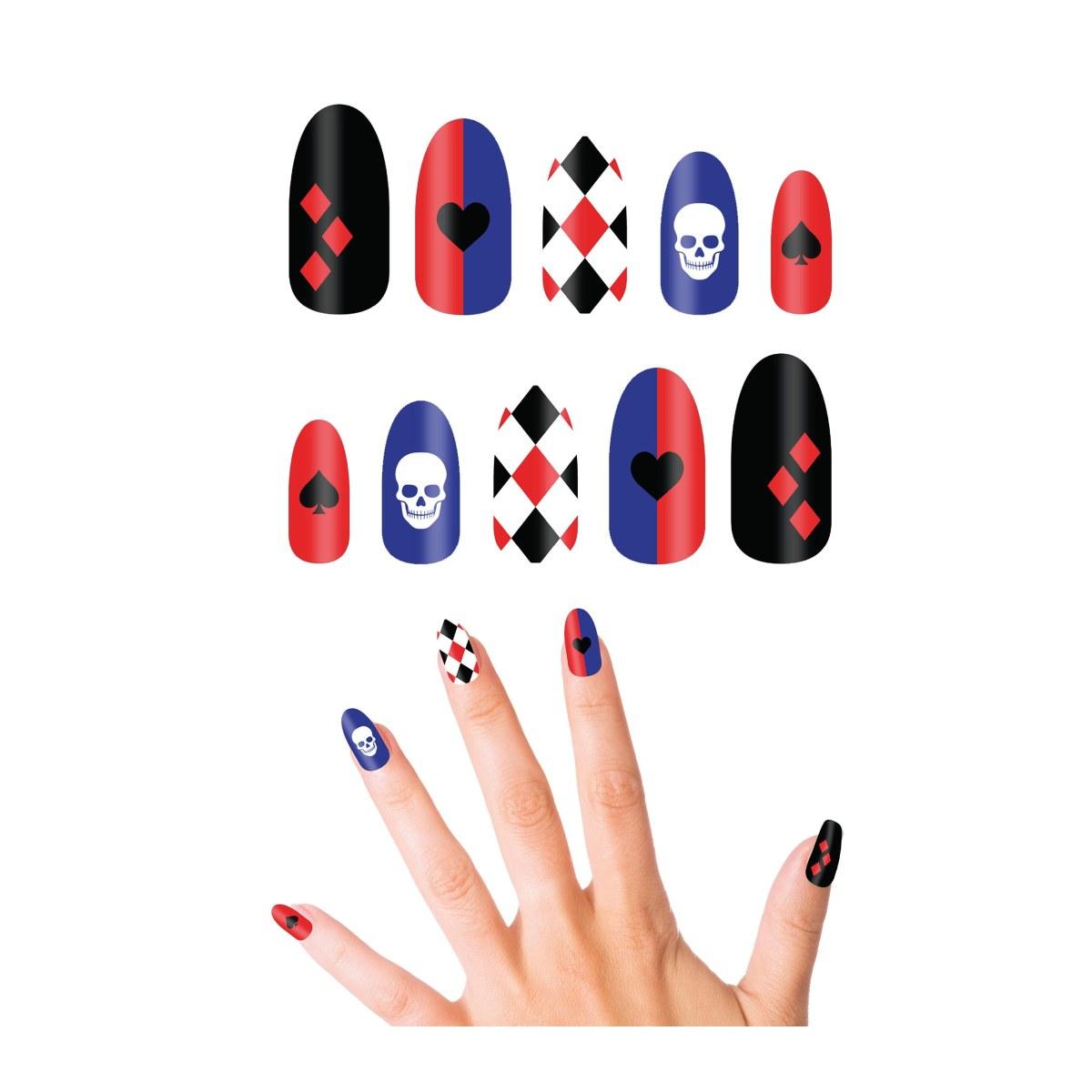 Unghie Harley Quinn con Colla Set 12 pz. | Guirca