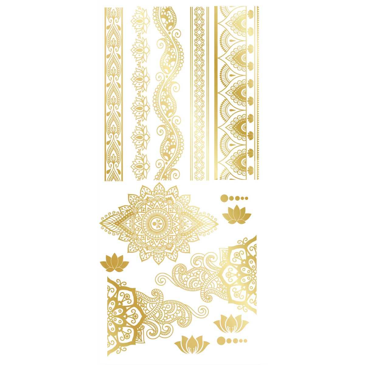 Tatuaggi Viso Rimovibili Orientali Oro | Guirca