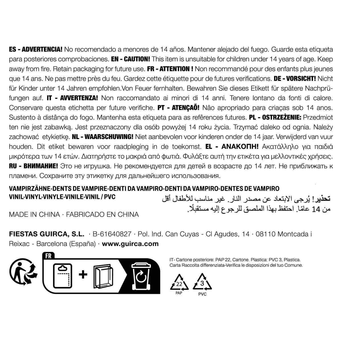 Denti Vampiro PVC | Guirca