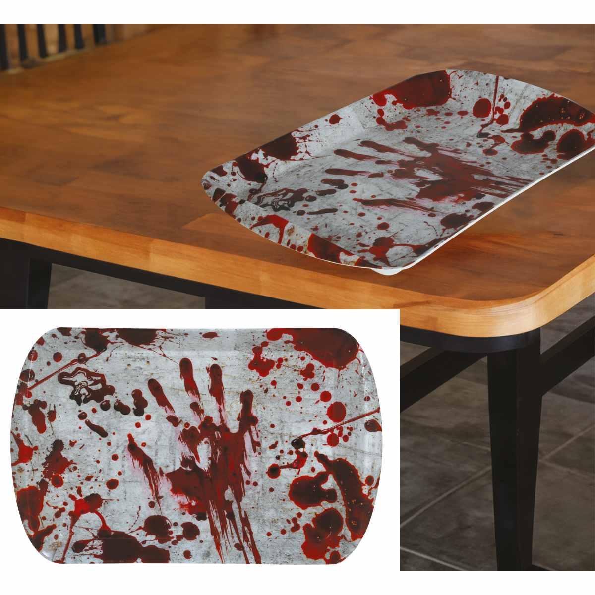 Vassoio Halloween PVC Impronte Insanguinate cm.39x24 | Guirca
