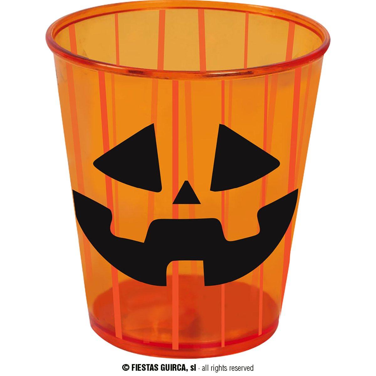 Bicchiere Halloween PVC Arancione con Zucca cm.10 | Guirca