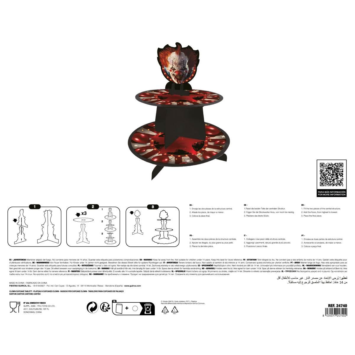 Vassoio Alzata Halloween Carta Circus 2 Piani cm.40x30 | Guirca