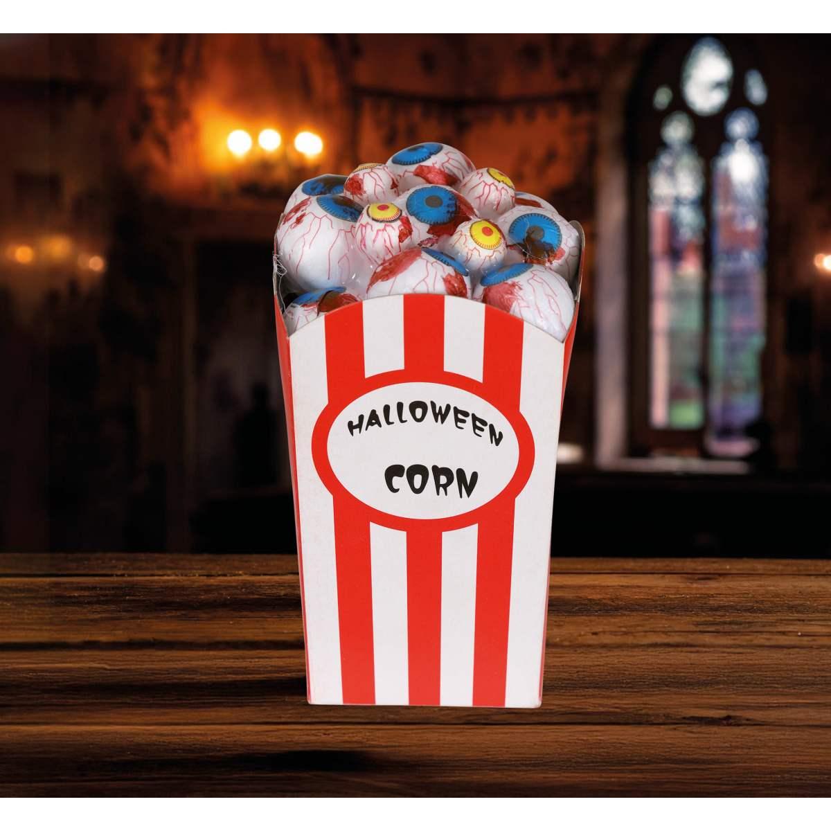 Decorazione Scatola Pop Corn con Occhi Insanguinati 9x8x16 | Guirca