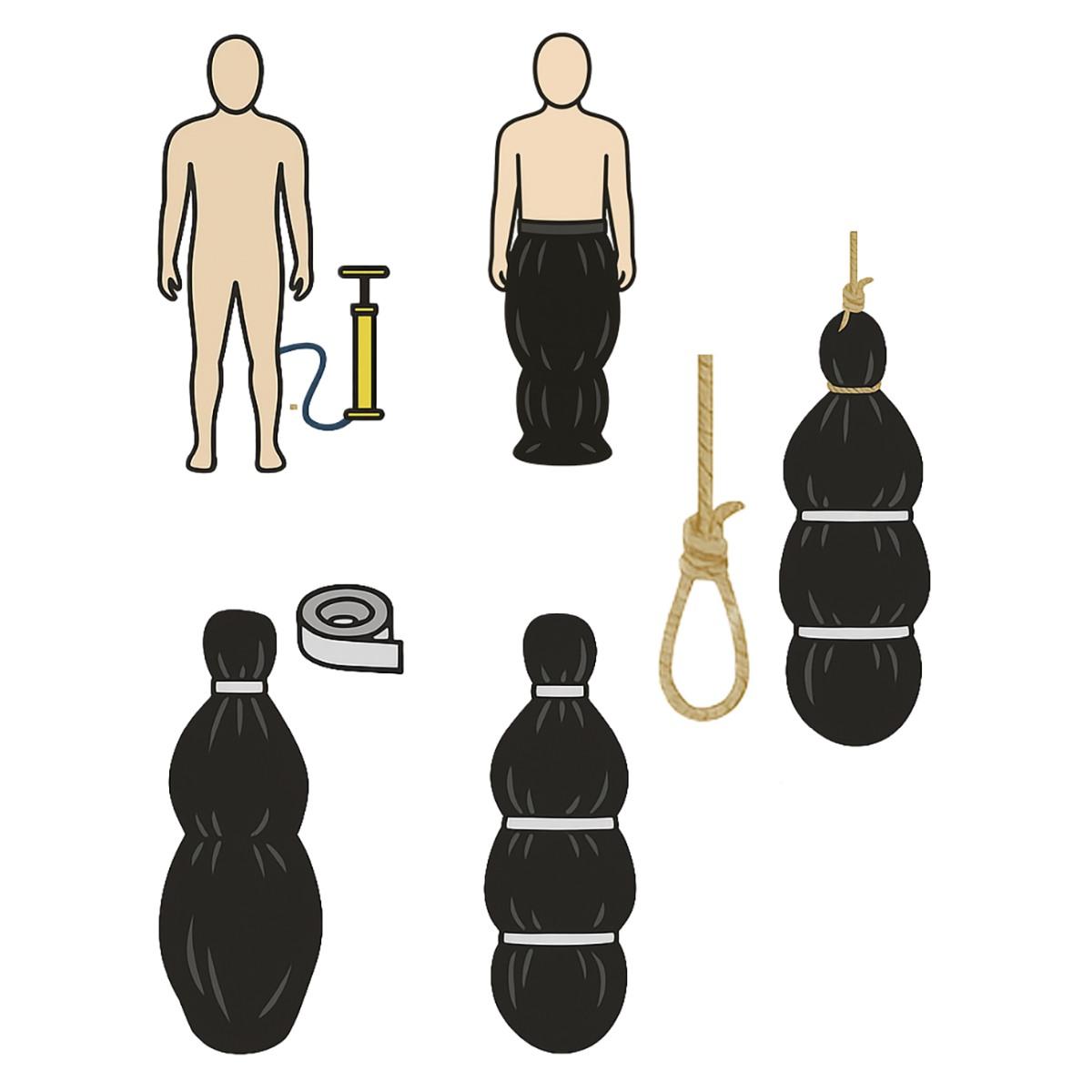 Cadavere Gonfiabile in Sacco da Appendere cm.178 | Guirca