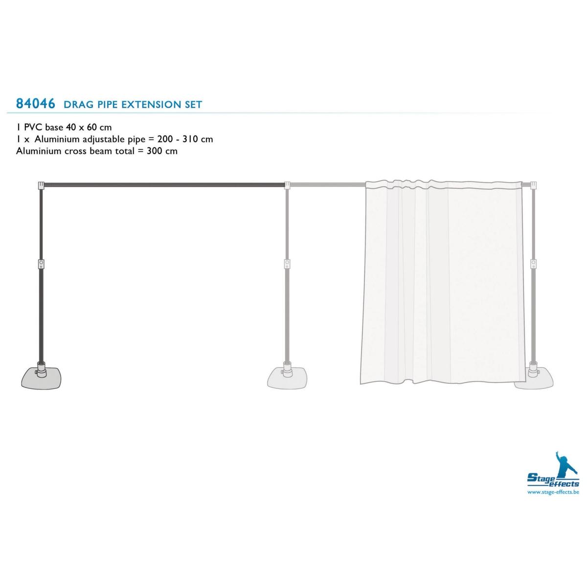 Tubi con Base in Metallo Portatenda Set Estenzione pz.3 |Espa