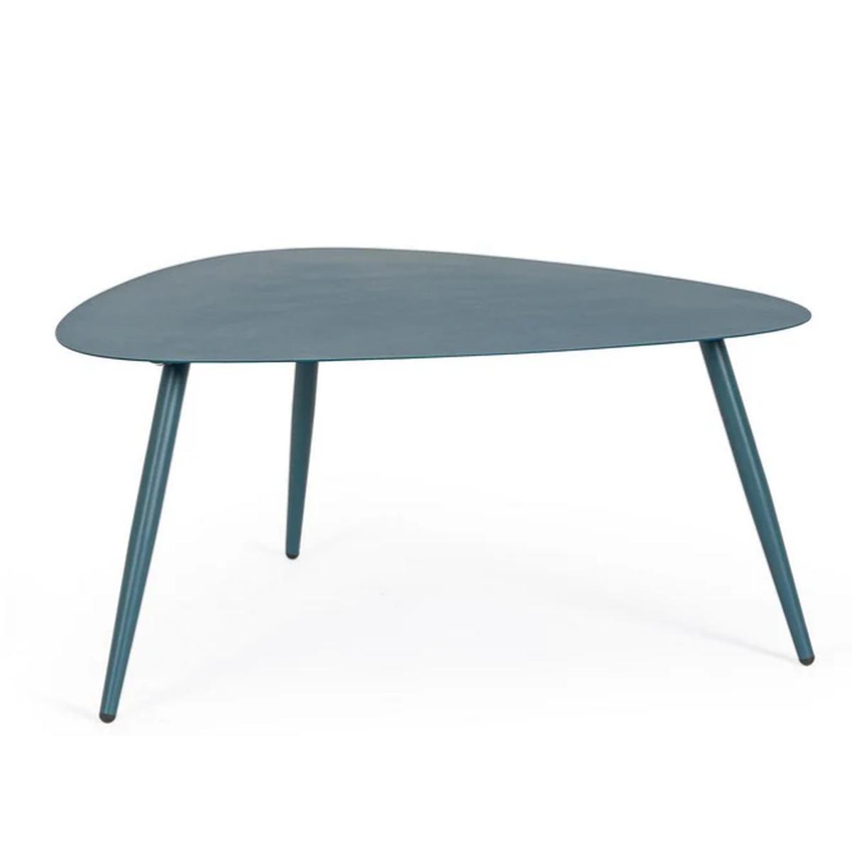 Tavolo Metallo Yvonne Sagomato Ottanio cm.77x73x35 |_774