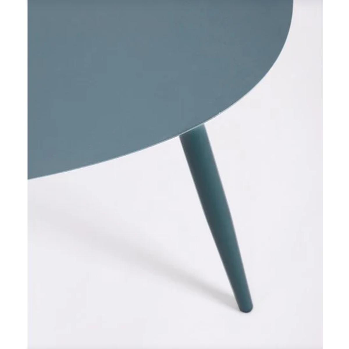 Tavolo Metallo Yvonne Sagomato Ottanio cm.77x73x35 |_774