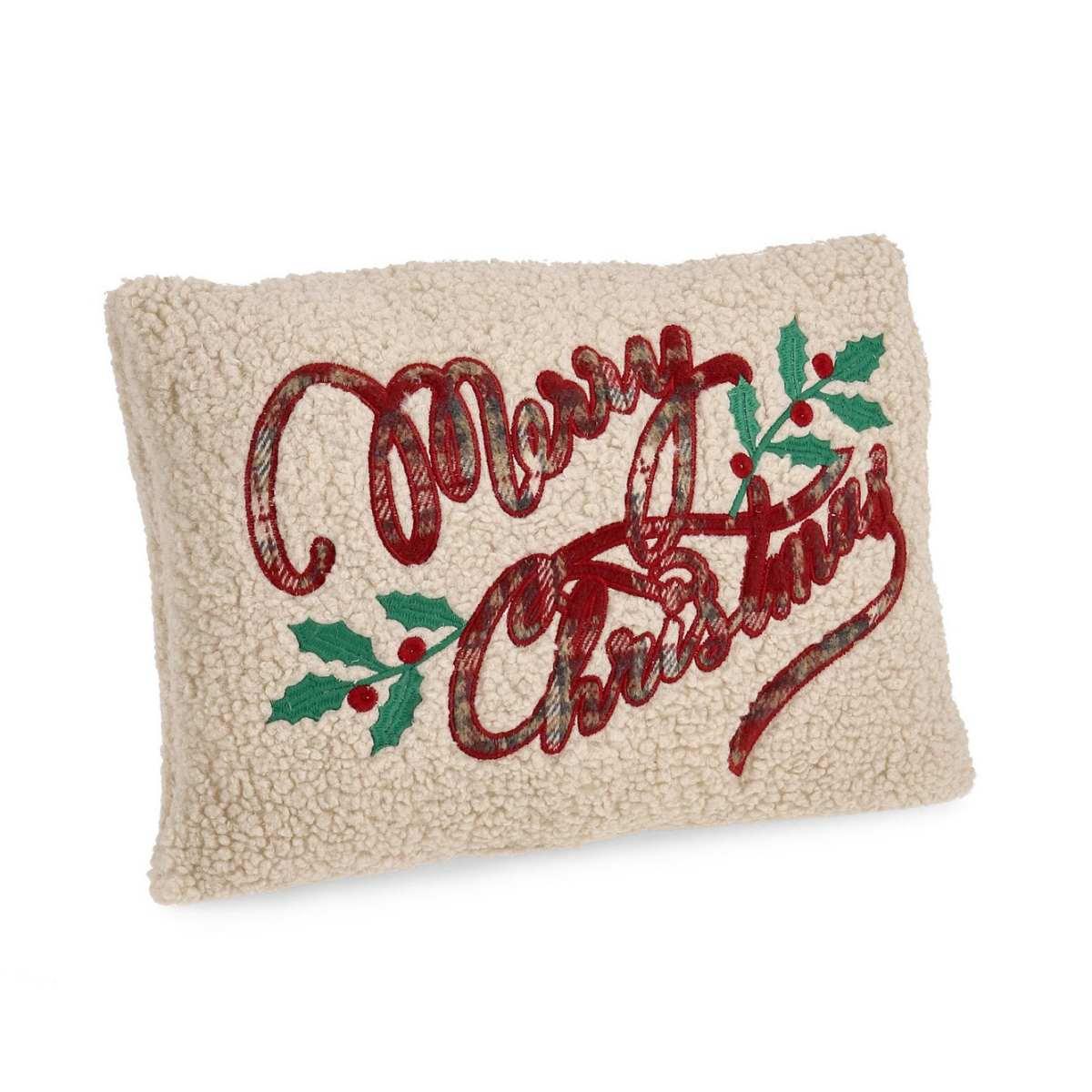Cuscino Arredo in Tessuto Natale Merry Christmas cm.45x33 |Bizzotto_203