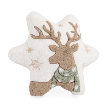 Cuscino Arredo in Tessuto Natale Stella con Renna cm.45x40 |Bizzotto_680