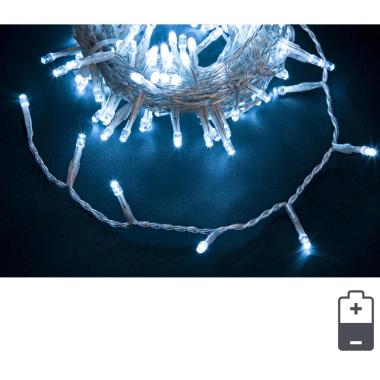 Luci Natale Esterno Batteria LED 48 Bianco Freddo mt.5 |Bizzotto_751