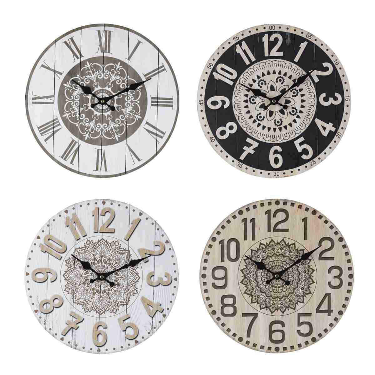 Orologio a Parete cm.Ã˜34 Legno Mandala Tondo |Bizzotto_171B