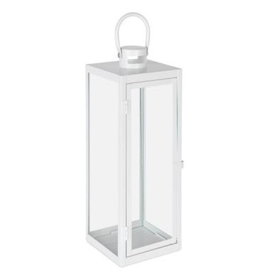 Lanterna Metallo Azenor Bianco cm.14x14x40 |Bizzotto_498