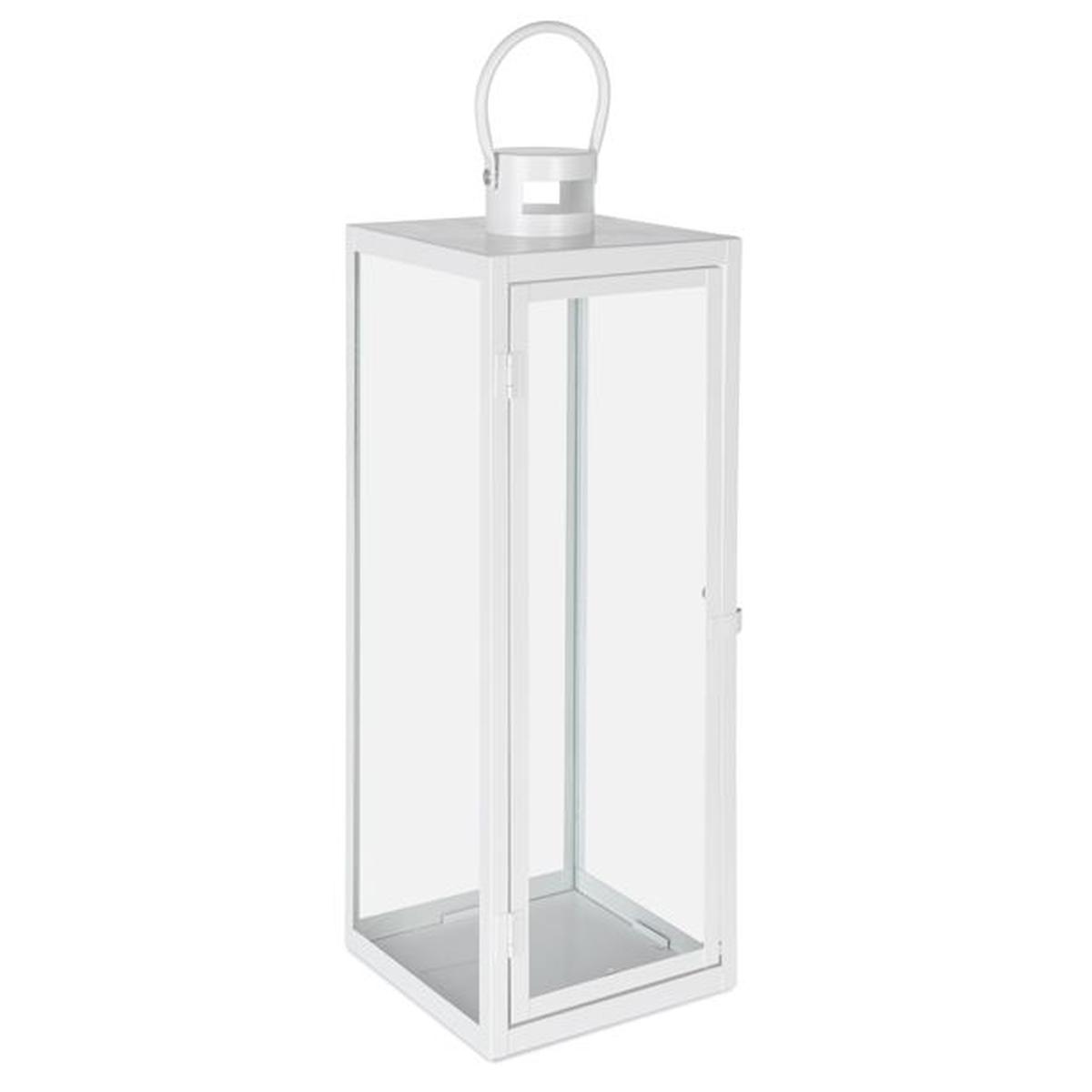 Lanterna Metallo Azenor Bianca cm.18x18x52 |Bizzotto_504