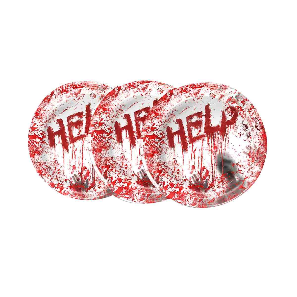 Piatti Halloween cm.Ã˜23 con Sangue Set pz.8 |Fyasa_022