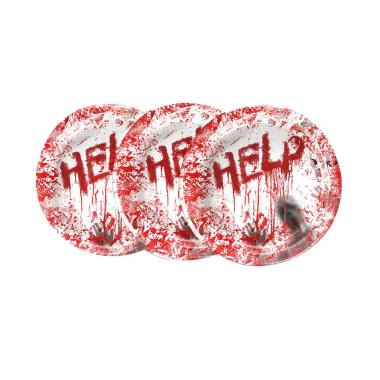 Piatti Halloween cm.Ã˜23 con Sangue Set pz.8 |Fyasa_022