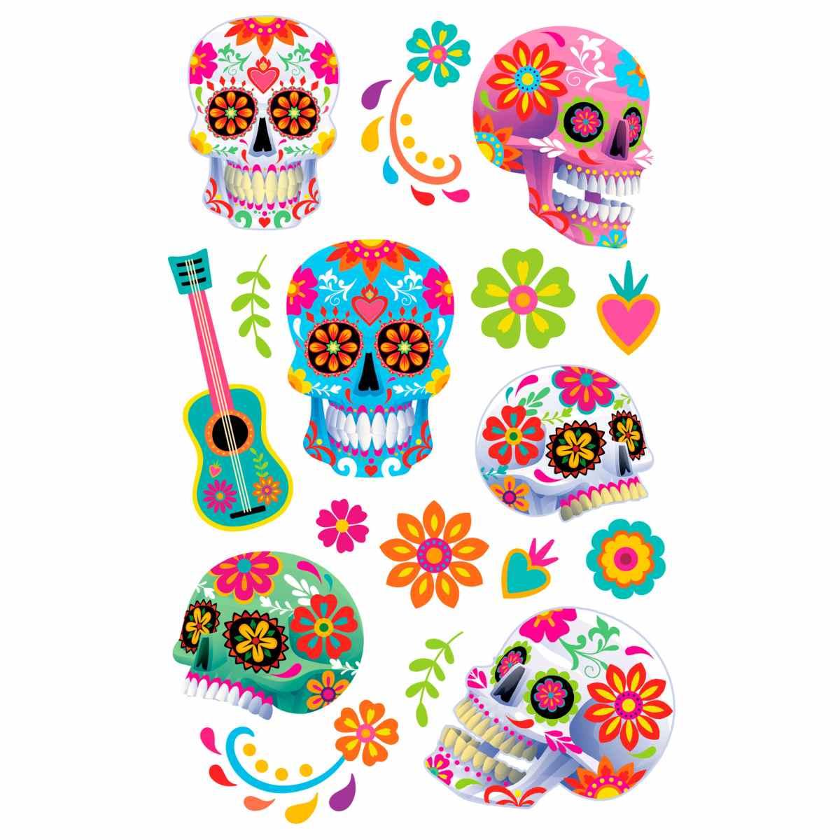 Tatuaggi Corpo Halloween Catrina Rimovibili Assortiti |_408