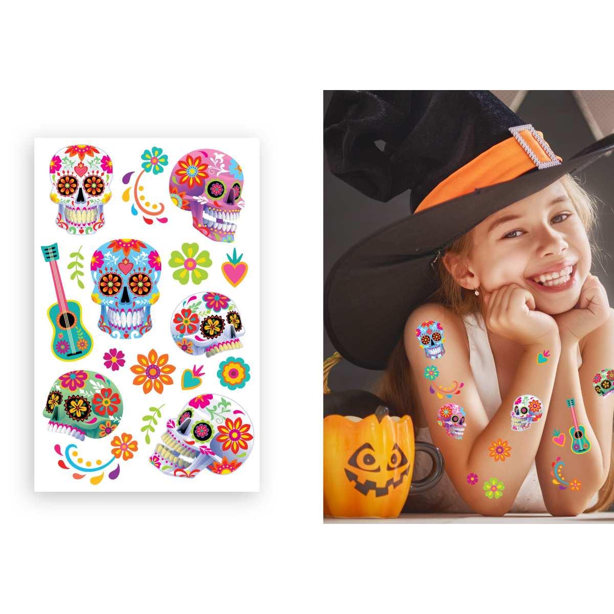 Tatuaggi Corpo Halloween Catrina Rimovibili Assortiti |_408