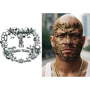 Tatuaggi Viso Rimovibili Thug Life |Guirca_453