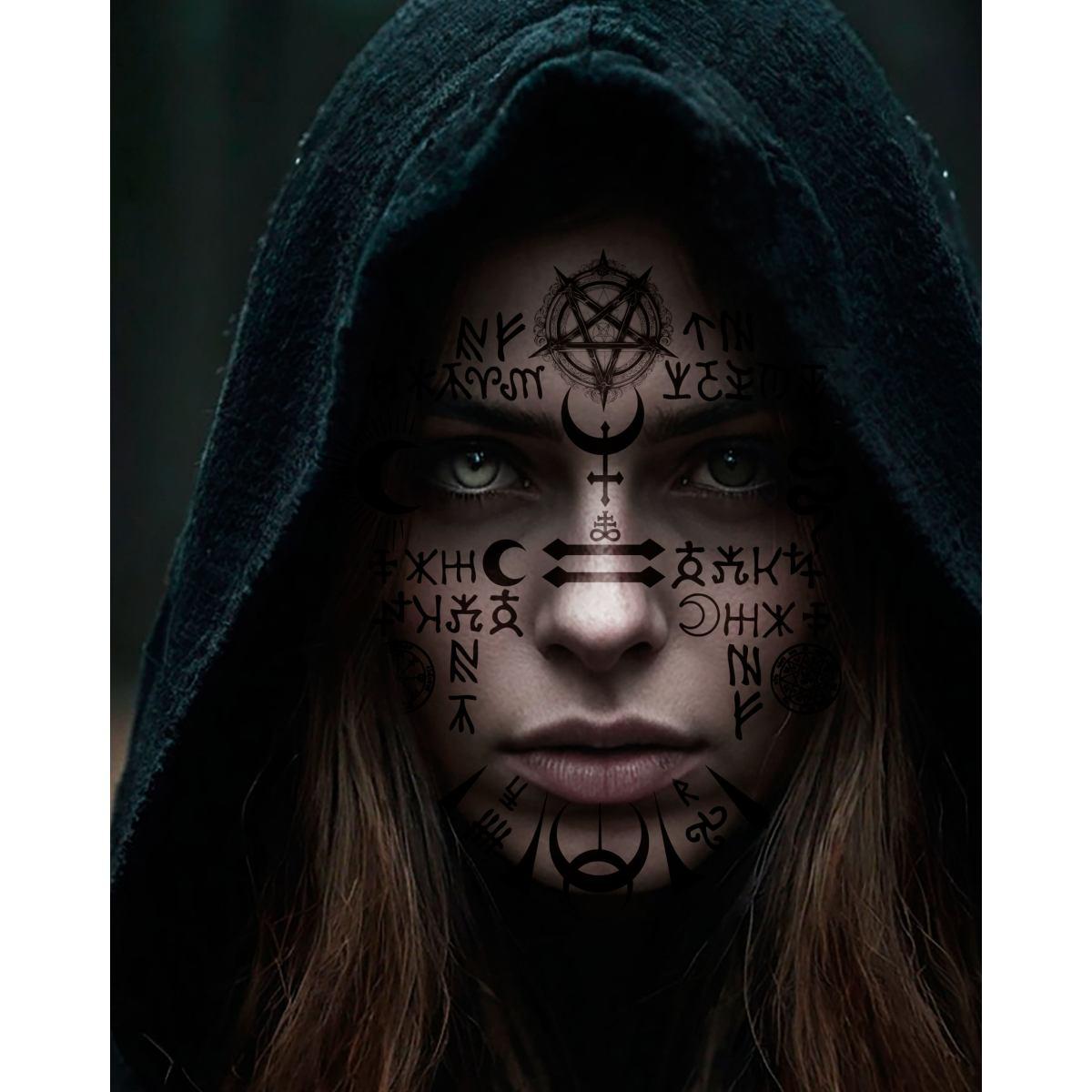 Tatuaggi viso rimovibili satanici