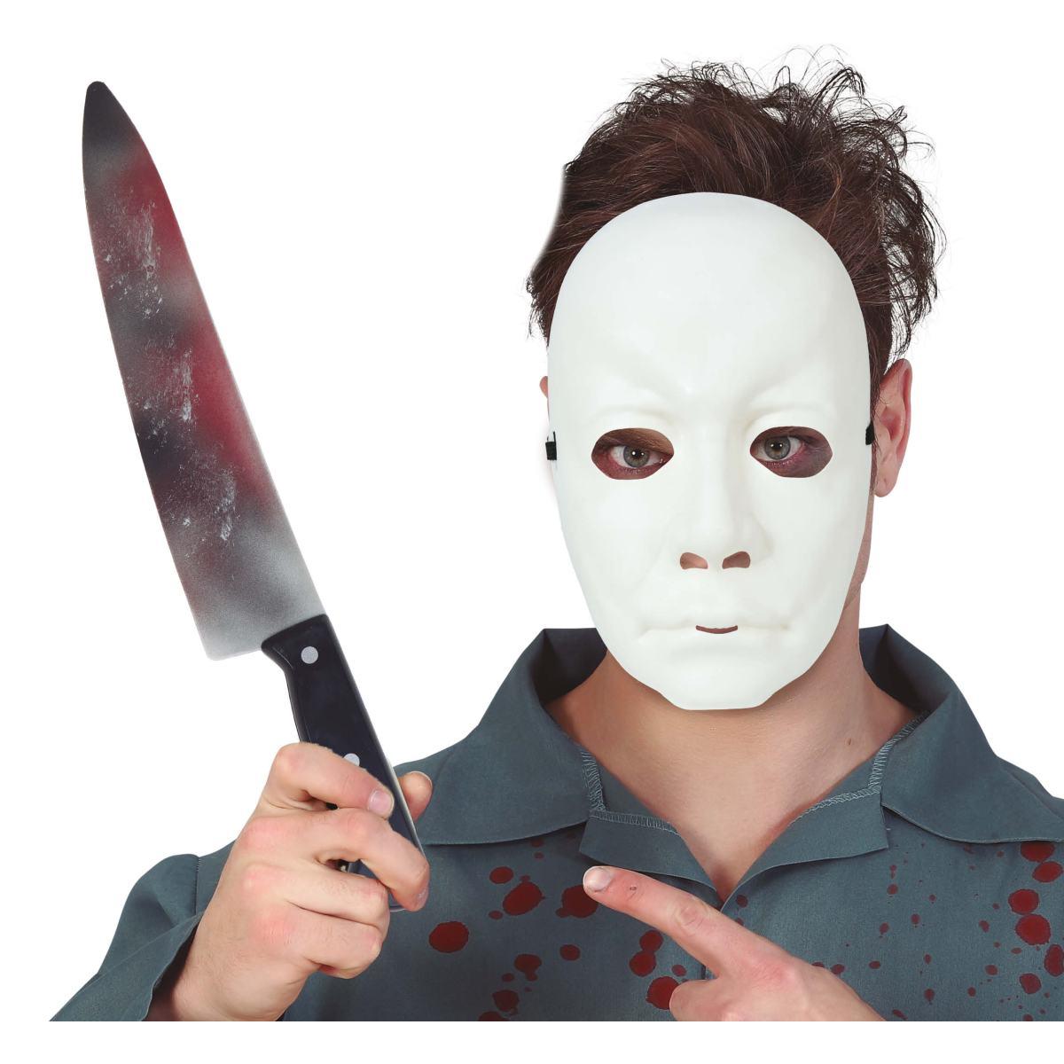 Maschera Viso PVC Horror Assassino con Coltello |Guirca_495