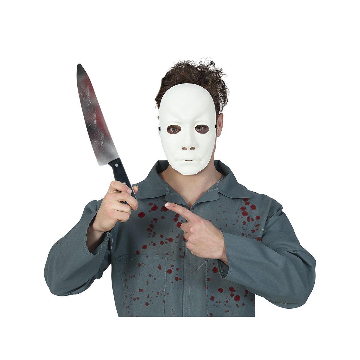 Maschera Viso PVC Horror Assassino con Coltello |Guirca_495