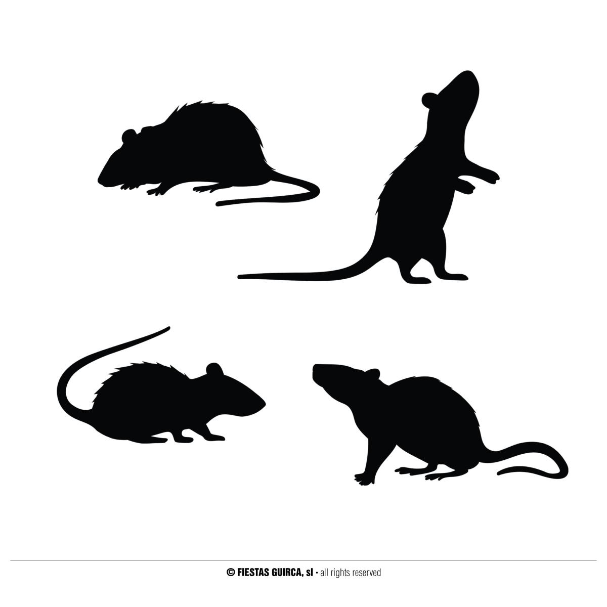 Vetrofania Topi Neri Sagome in Carta Assoriti pz.4 |_849