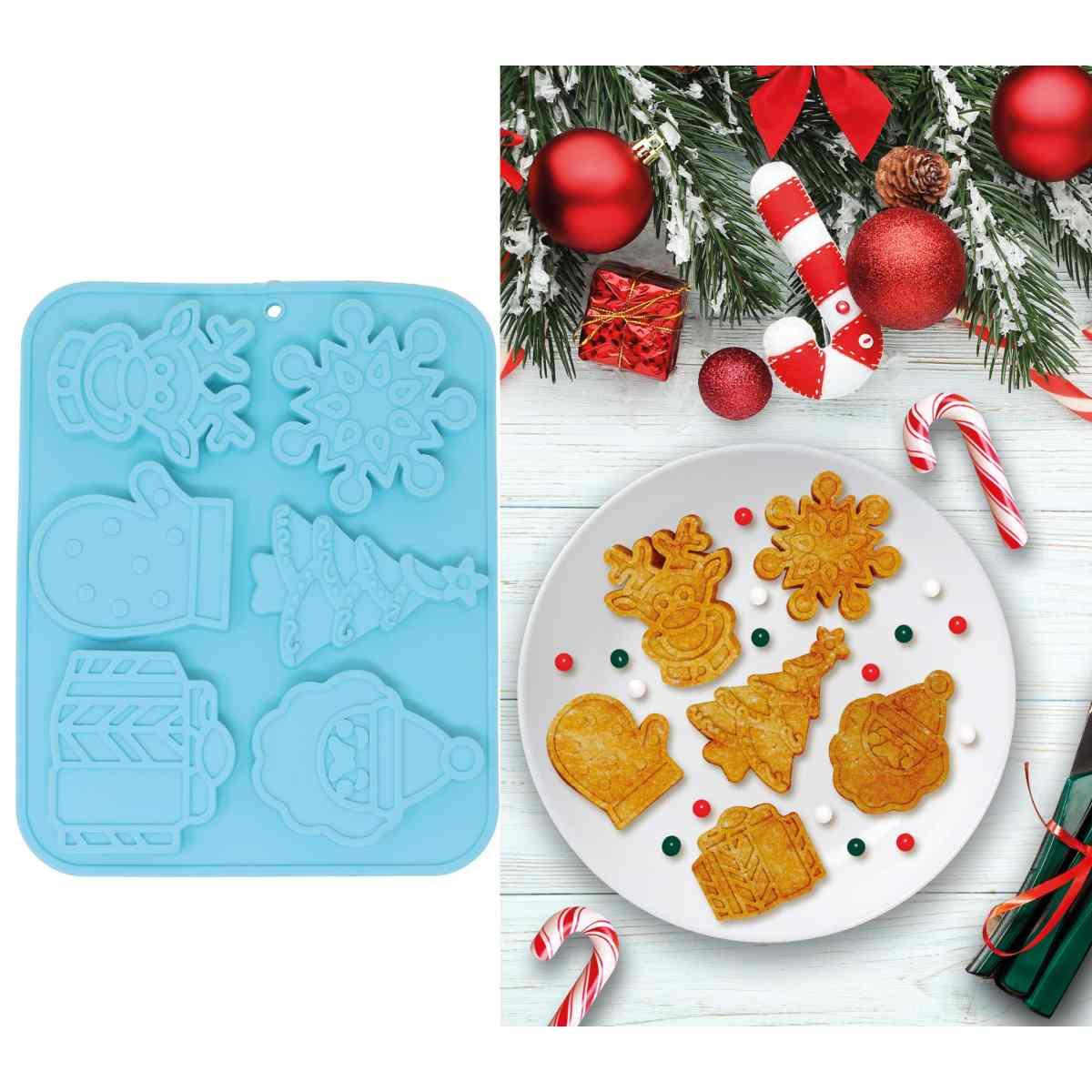 Stampo Silicone Natale Biscotti Set pz.6 |Guirca_948