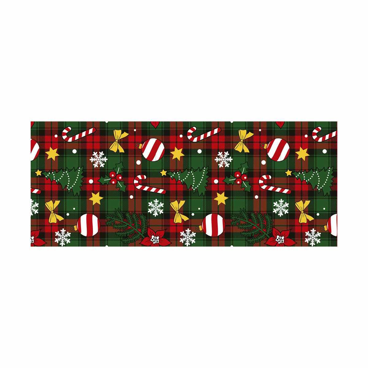 Runner Natalizio cm.28x300 in Tessuto Tartan con Decori |Guirma_231