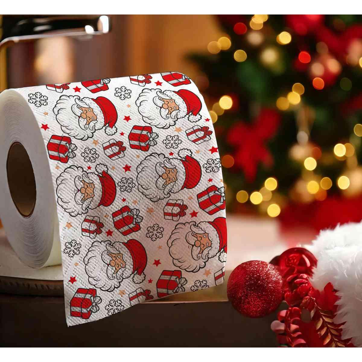 Carta Igienica Natale con Babbo Natale 2 Strati mt.30 |_383