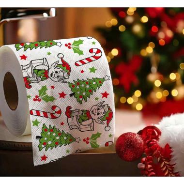 Carta Igienica Natale con Elfi 2 Strati mt.30 |_030