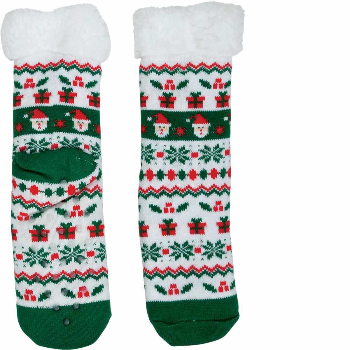 Calzini natale termici verdi babbo