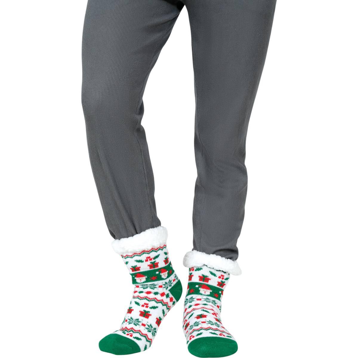Calzini natale termici verdi babbo