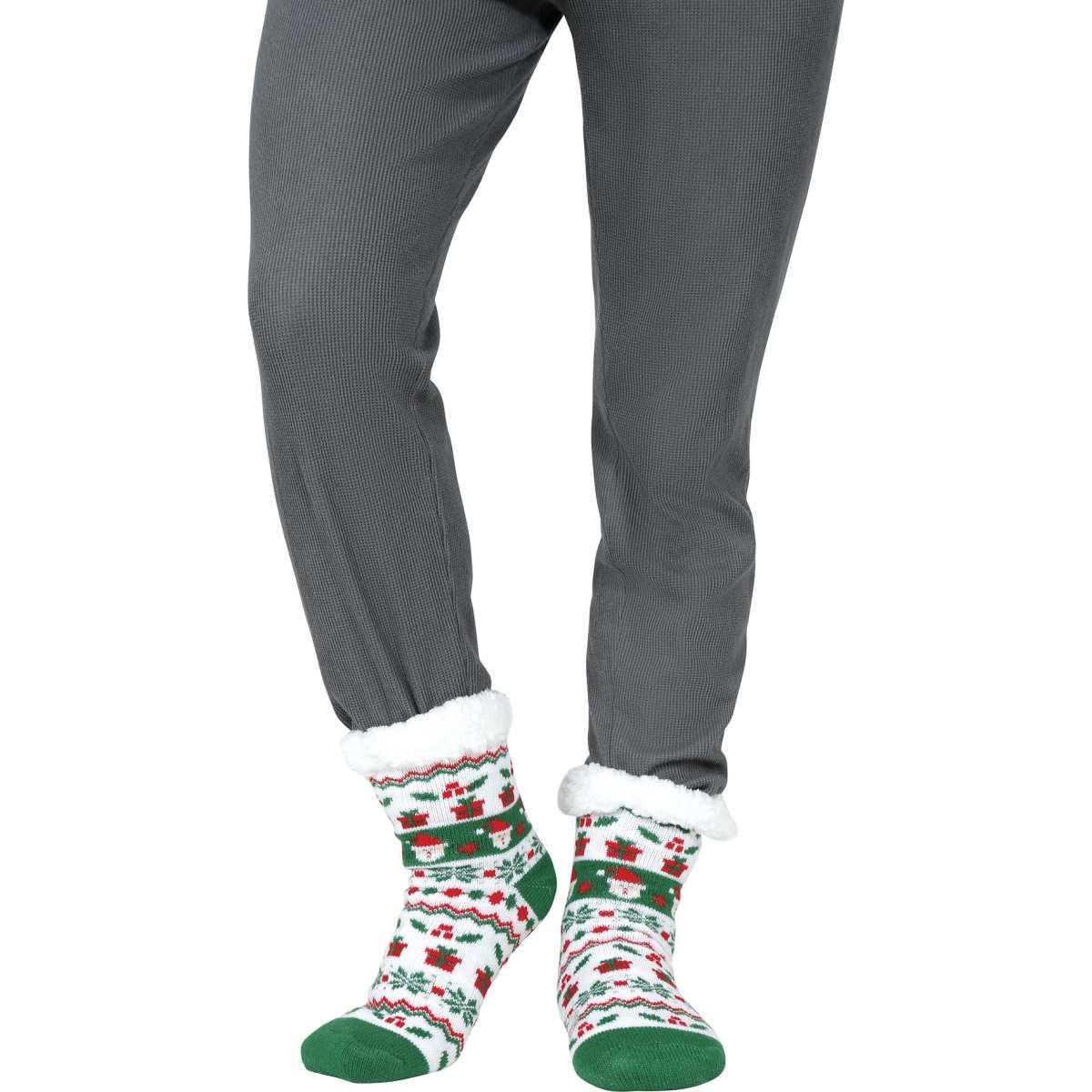 Calzini Natale Termici Verdi con Babbo |Guirca_189