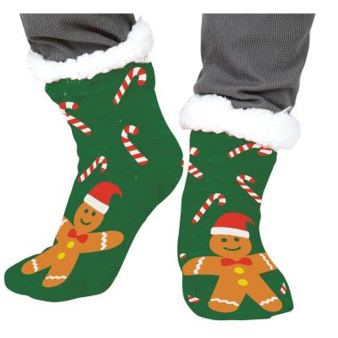 Calzini Natale Termici Verdi con Biscotto |Guirca_325